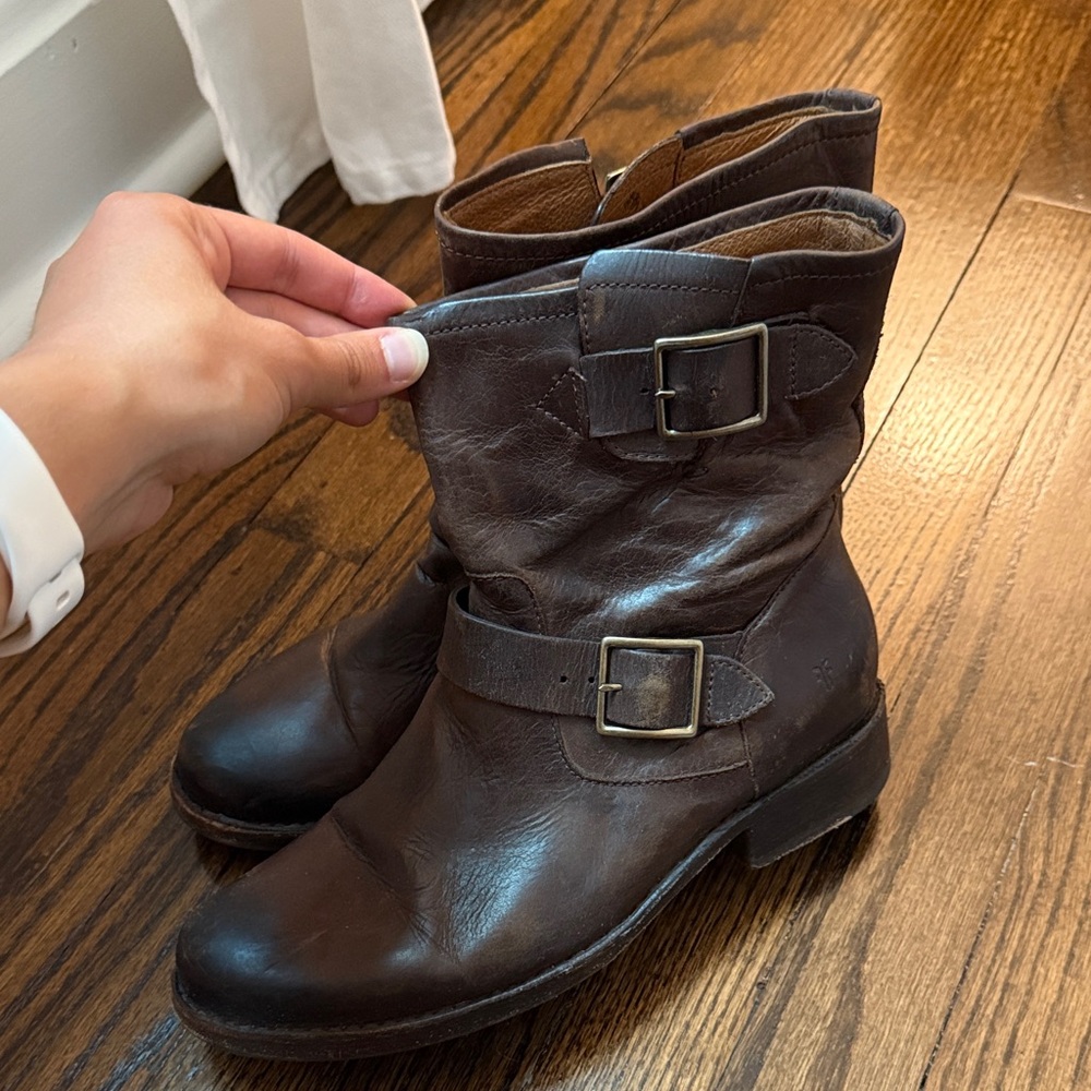 Frye Dark Brown Leather Boots